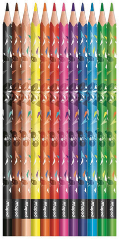 Карандаши цветные MAPED "Mini Cute", набор 12 цветов, пластиковый декорированный корпус, 862201