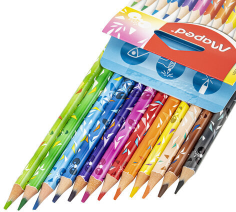 Карандаши цветные MAPED "Mini Cute", набор 12 цветов, пластиковый декорированный корпус, 862201