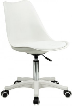 Кресло стул BRABIX &quot;Eames MG-310 PL&quot;, пластик белый, экокожа белая, 532926