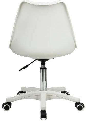 Кресло стул BRABIX "Eames MG-310 PL", пластик белый, экокожа белая, 532926