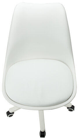 Кресло стул BRABIX "Eames MG-310 PL", пластик белый, экокожа белая, 532926