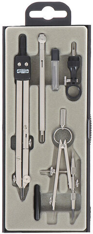 Готовальня профессиональная KOH-I-NOOR, 6 предметов, пластиковый пенал с европодвесом, 06902B0000TE