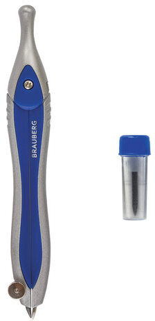 Готовальня BRAUBERG "Extra", 2 предмета (циркуль 120 мм, грифель), в пенале, 210684