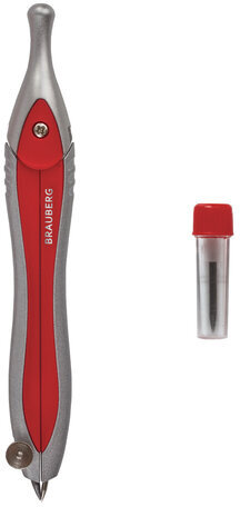 Готовальня BRAUBERG "Extra", 2 предмета (циркуль 120 мм, грифель), в пенале, 210684