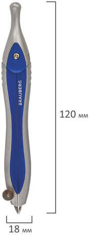 Готовальня BRAUBERG "Extra", 2 предмета (циркуль 120 мм, грифель), в пенале, 210684