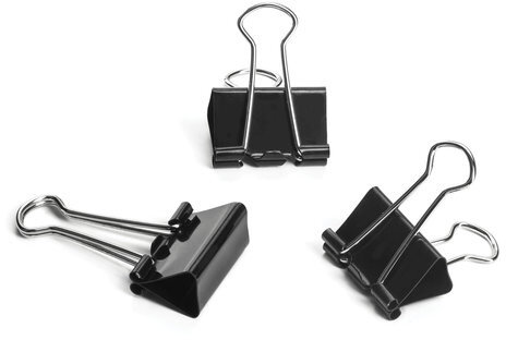 Зажимы для бумаг BRAUBERG, КОМПЛЕКТ 12 шт., 25 мм, на 100 листов, черные, картонная коробка, 220558