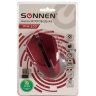 Мышь беспроводная SONNEN WM-250Br, USB, 1600 dpi, 3 кнопки + 1 колесо-кнопка, оптическая, бордовая, 512641