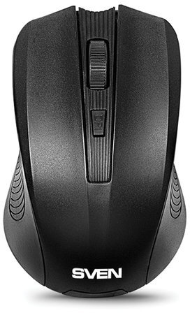 Мышь беспроводная SVEN RX-300, 3 кнопки + 1 колесо-кнопка, оптическая, черная, SV-032, SV-03200300W