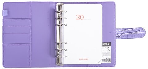 Ежедневник-органайзер недатированный B6 150x190мм BRAUBERG "Comodo", под кожу, 160л, сиреневый, 116208