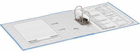 Папка-регистратор BRAUBERG с покрытием из ПВХ, 80 мм, с уголком, голубая (удвоенный срок службы), 227197