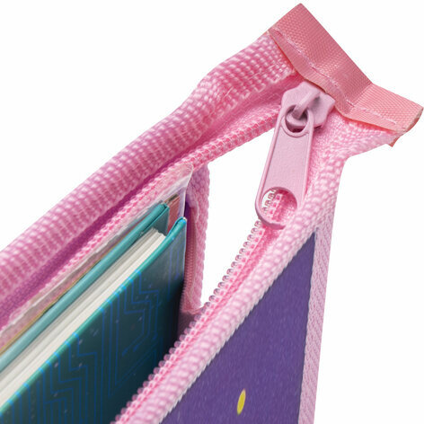 Папка для тетрадей ЮНЛАНДИЯ А4, 1 отделение, пластик, молния сверху, "Rainbow unicorn", 228146