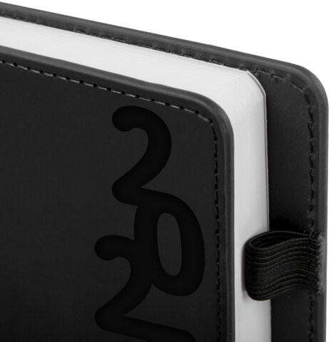 Ежедневник датированный 2026, А5, 150x213 мм, BRAUBERG "Up", под кожу, софт-тач, держатель для ручки, черный, 117116