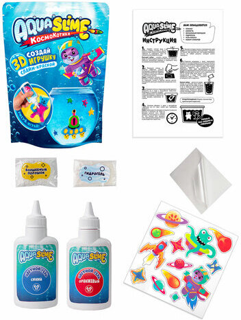 Набор для создания фигурок из цветного геля MINI "Aqua Slime", шаблоны, SLIME, AQ003