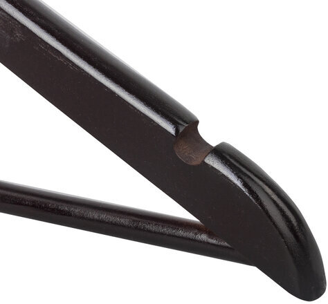 Вешалки-плечики, размер 48-50, КОМПЛЕКТ 5 шт., дерево, перекладина, цвет шоколад, BRABIX "Стандарт", 601162