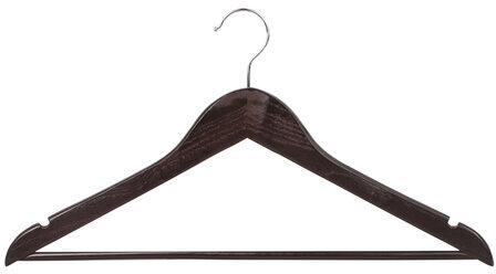 Вешалки-плечики, размер 48-50, КОМПЛЕКТ 5 шт., дерево, перекладина, цвет шоколад, BRABIX "Стандарт", 601162
