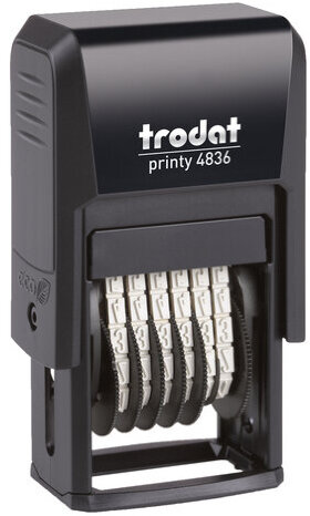 Нумератор 6-разрядный, оттиск 15х3,8 мм, синий, TRODAT 4836, корпус черный, 53199