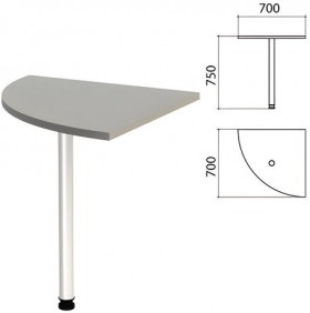 Стол приставной угловой &quot;Этюд&quot;, 700х700х750 мм, цвет серый (КОМПЛЕКТ)