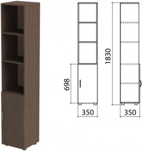 Шкаф полузакрытый &quot;Канц&quot;, 350х350х1830 мм, цвет венге (КОМПЛЕКТ)