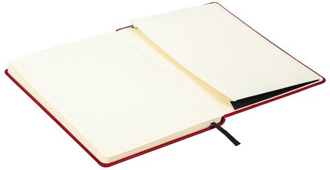 Блокнот БОЛЬШОЙ ФОРМАТ (180х250 мм) B5, BRAUBERG "Office", под кожу 80 л., клетка, красный, 113310