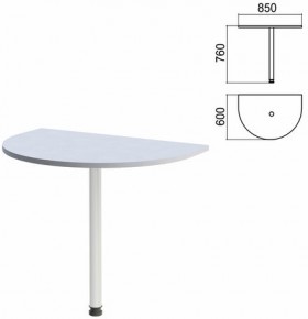 Стол приставной полукруг &quot;Арго&quot;, 850х600х760 мм, серый/опора хром (КОМПЛЕКТ)