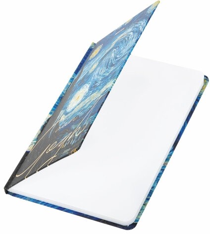 Блокнот с резинкой в клетку 96 л., А5 (145х203 мм), твердая обложка с фольгой, BRAUBERG, "Van Gogh", 113728