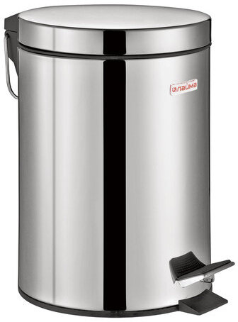 Ведро-контейнер для мусора (урна) с педалью LAIMA "Classic", 3 л, зеркальное, нержавеющая сталь, со съемным внутренним ведром, 604942