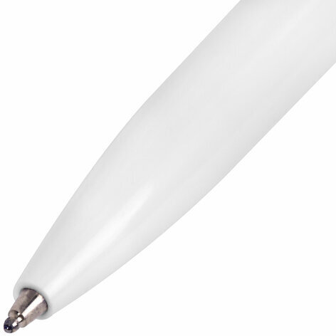 Ручка шариковая автоматическая BRAUBERG X17 WHITE, СИНЯЯ, корпус белый, стандартный узел 0,7 мм, линия письма 0,5 мм, 144156