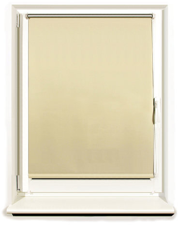 Штора рулонная светонепроницаемая (Блэкаут) BRABIX 50х175 см, кремовый/серебро, 606005