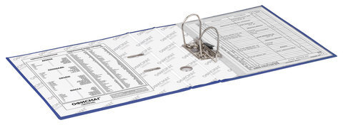 Папка-регистратор ОФИСМАГ с арочным механизмом, покрытие из ПВХ, 75 мм, синяя, 225749