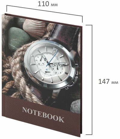 Блокнот МАЛЫЙ ФОРМАТ 110х147 мм А6, 80 л., ламинированная обложка, выборочный лак, клетка, BRAUBERG, "Время", 123242