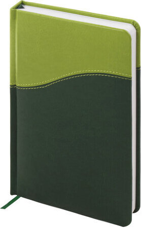 Ежедневник недатированный А5 138х213 мм BRAUBERG "Bond" под кожу, 160 л., зеленый/салатовый, 126219