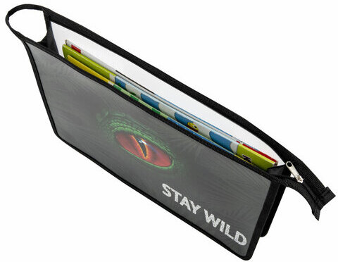 Папка для тетрадей ЮНЛАНДИЯ А4, 1 отделение, пластик, на молнии, "Stay wild", 271081