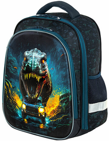 Ранец BRAUBERG KIDS STANDARD, 2 отделения, "Dino chase", 3D панель, 36х28х14 см, 272036