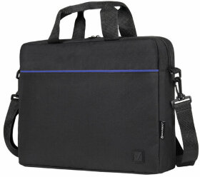 Сумка портфель BRAUBERG PRACTICAL с отд. для ноутбука 15,6&quot;, Blue line, черная, 29х40х7 см, 272603