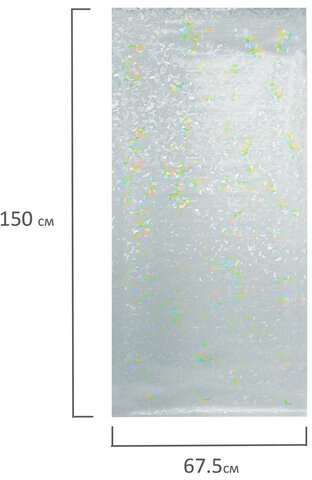 Пленка на окно самоклеящаяся статическая БЕЗ КЛЕЯ, солнцезащитная, 67,5х150 см, "Витраж", DASWERK, 607969