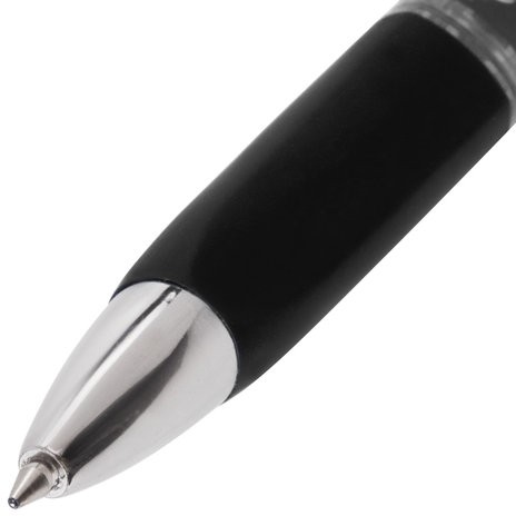 Ручка гелевая автоматическая с грипом BRAUBERG "Black Jack", ЧЕРНАЯ, трехгранная, узел 0,7 мм, линия письма 0,5 мм, 141552