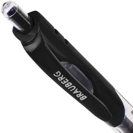 Ручка гелевая автоматическая с грипом BRAUBERG "Black Jack", ЧЕРНАЯ, трехгранная, узел 0,7 мм, линия письма 0,5 мм, 141552