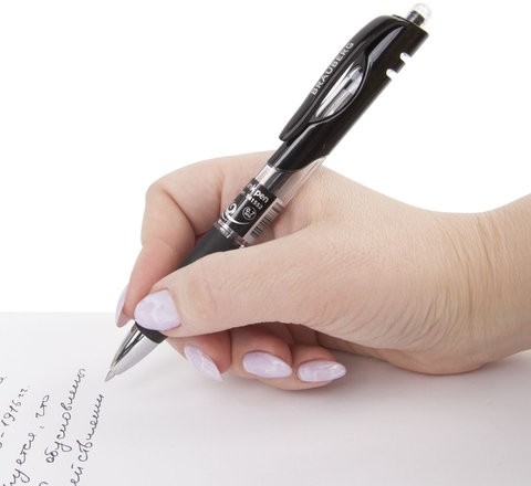 Ручка гелевая автоматическая с грипом BRAUBERG "Black Jack", ЧЕРНАЯ, трехгранная, узел 0,7 мм, линия письма 0,5 мм, 141552