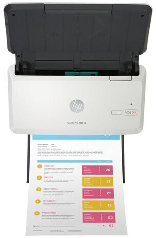 Сканер потоковый HP ScanJet Pro 2000 s2 А4, 35 стр./мин, 600x600, ДАПД, 6FW06A