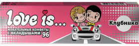 Жевательная конфета LOVE IS со вкусом Клубники, 25 г, 70292