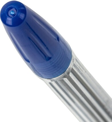 Ручка шариковая с грипом ERICH KRAUSE "R-301 Grip", СИНЯЯ, корпус прозрачный, узел 1 мм, линия письма 0,5 мм, 39527