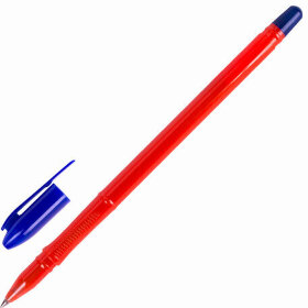 Ручка шариковая масляная STAFF &quot;Basic OBP-203&quot;, СИНЯЯ, корпус оранжевый, узел 1 мм, линия письма 0,7 мм, 143203, OBP332