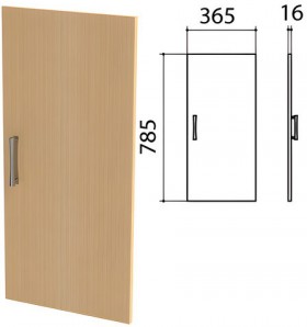 Дверь ЛДСП низкая &quot;Монолит&quot;, 365х16х785 мм, цвет бук бавария, ДМ41.1