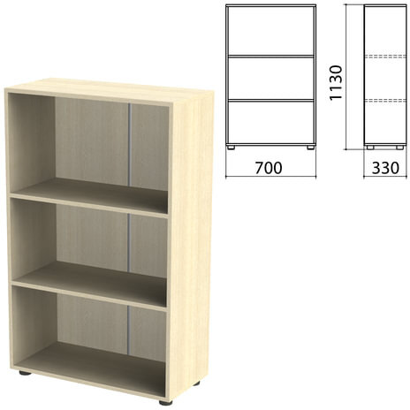 Шкаф (стеллаж) "Канц" 700х330х1130 мм, 2 полки, цвет дуб молочный, ШК39.15