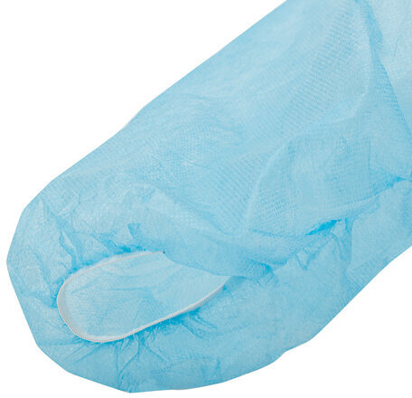 Халат одноразовый голубой на кнопках КОМПЛЕКТ 10 шт., XXL, 110 см, резинка, 25 г/м2, СНАБЛАЙН