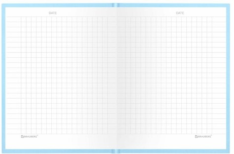 Блокнот МАЛЫЙ ФОРМАТ 110х147 мм, А6, 80 л., твердый, клетка, BRAUBERG "Minimal", голубой, 116450