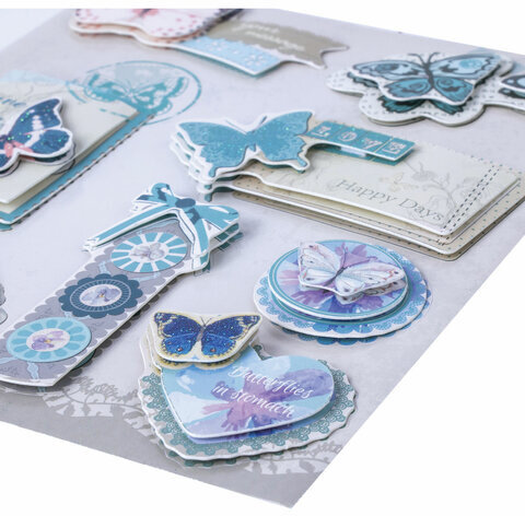 Наклейки бумажные объемные для скрапбукинга и декора БАБОЧКИ, 8 штук, ОСТРОВ СОКРОВИЩ, 662270