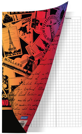 Тетрадь-словарь для записи английских слов, А5, 60 л., КОЖЗАМ, сшивка, клетка, "World", BRAUBERG, 404038