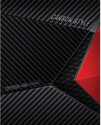 Тетрадь А5, 48 л., HATBER, скоба, клетка, выборочный лак, "CarbonStylee" (5 видов в спайке), 48Т5вмВ1