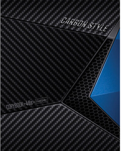 Тетрадь А5, 48 л., HATBER, скоба, клетка, выборочный лак, "CarbonStylee" (5 видов в спайке), 48Т5вмВ1